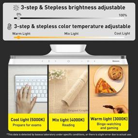 img 3 attached to 💡 Baseus LED Desk Lamp: Dimmable, Battery Powered Magnetic Closet Lights for Home Office, Kitchen & Study - Rechargeable, Wireless Touch Control