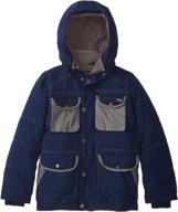 ymi boys big boys' bubble jacket: stylish faux-leather pocket for a trendy look logo