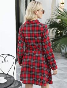 img 3 attached to FANCYINN Women Checkered Sleeve Casual Women's Clothing and Dresses