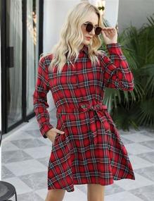 img 1 attached to FANCYINN Women Checkered Sleeve Casual Women's Clothing and Dresses