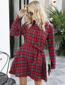 img 2 attached to FANCYINN Women Checkered Sleeve Casual Women's Clothing and Dresses
