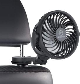 img 4 attached to 🔋 Stay Cool on the Go with LEMOISTAR Battery Operated USB Baby Car Fan - 4 Speed, 360 Degree Rotatable Cooling Air Small Personal Fan for Car, Rear Seat Passenger, Dog, Kids & more!