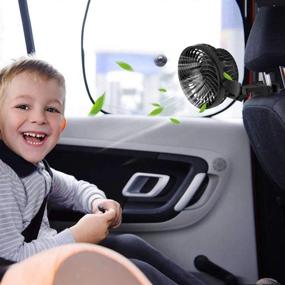 img 3 attached to 🔋 Stay Cool on the Go with LEMOISTAR Battery Operated USB Baby Car Fan - 4 Speed, 360 Degree Rotatable Cooling Air Small Personal Fan for Car, Rear Seat Passenger, Dog, Kids & more!