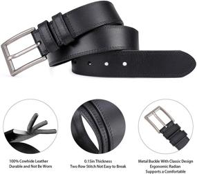 img 2 attached to Genuine Leather Casual 👔 Anti-Scratch Men's Belt Accessories by MOZETO