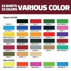 img 3 attached to 👕 GIO-FLEX PU Heat Transfer Vinyl 10x12 - 33 Sheets 33 Colors HTV Assorted Bundle/Variety Pack for Adhesive Iron-On Design T-Shirts: Compatible with Cricut, Silhouette Cameo, Heat Press Machine, and Easy to Weed Cut