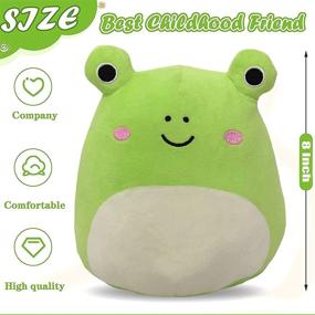 img 3 attached to 🐸 Super Soft 8-Inch Frog Plush: Adorable Stuffed Animal Pillow for Lumbar Support and Home Decoration