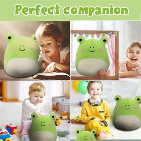 img 1 attached to 🐸 Super Soft 8-Inch Frog Plush: Adorable Stuffed Animal Pillow for Lumbar Support and Home Decoration