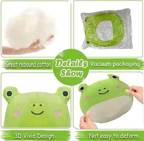 img 2 attached to 🐸 Super Soft 8-Inch Frog Plush: Adorable Stuffed Animal Pillow for Lumbar Support and Home Decoration