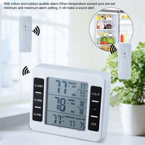 img 4 attached to 🌡️ Stay Informed and Worry-Free: Freezer Thermometer with Alarm and Digital Display including 2PCS Sensor for Min/Max Monitoring