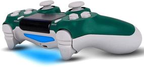 img 2 attached to 🎮 YU33 Alpine Green Wireless Controller for PS4 with 1 Pack Cables and 2 Rainbow Caps - Enhanced Joystick with Touch Pad, Stereo Headset Jack, and Dual Motors (2021 Edition)