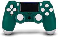 🎮 yu33 alpine green wireless controller for ps4 with 1 pack cables and 2 rainbow caps - enhanced joystick with touch pad, stereo headset jack, and dual motors (2021 edition) logo