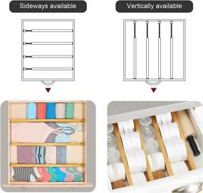 img 1 attached to 🍽️ Organize Your Kitchen with Vaisoz Bamboo Drawer Dividers – 4 Pack, Adjustable & Expandable"