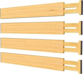 img 4 attached to 🍽️ Organize Your Kitchen with Vaisoz Bamboo Drawer Dividers – 4 Pack, Adjustable & Expandable"