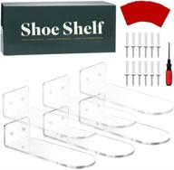 👟 set of 6 wall-mounted float acrylic shelves for shoe display - showcase your sneaker collection or shoe boxes with a levitating shoe rack - perfect hypebeast room décor logo