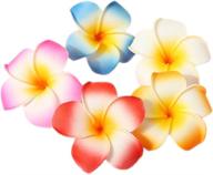 🌺 hugestore 10 pack 7cm hawaiian plumeria hair clips beach flower headpieces for wedding party логотип