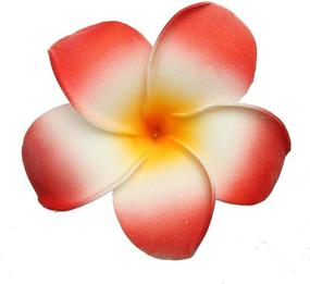 img 1 attached to 🌺 HugeStore 10 Pack 7cm Hawaiian Plumeria Hair Clips Beach Flower Headpieces for Wedding Party