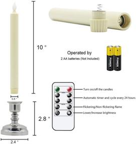 img 3 attached to DRomance Flameless Window Candles with Remote and Timer, Pack of 6 Battery Operated LED Taper Candles with Suction Cups, Christmas Window Candles with Silver Holders