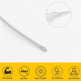 img 2 attached to 🔗 High-Quality T316 Stainless Steel Wire Rope Cable 1/8 7x7 - 100 Feet Length: Ideal for Various Applications.