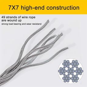 img 3 attached to 🔗 High-Quality T316 Stainless Steel Wire Rope Cable 1/8 7x7 - 100 Feet Length: Ideal for Various Applications.