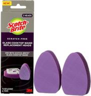 scotch-brite glass cooktop wand replacement heads, water-activated cleaning, easily remove stubborn stains, 2 replacement heads logo