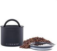 ☕ airscape coffee and food storage canister - preserving freshness with airtight lid & two-way valve | stainless steel container, small 4-inch can (matte black) логотип