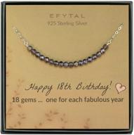 🎂 efytal 18th birthday gifts: sterling silver necklace with 18 beads - perfect jewelry gift idea for 18 year old girls logo