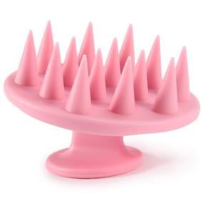 img 4 attached to 👩 BESTOOL Hair Scalp Massager Shampoo Brush - Soft Silicone Bristles, Exfoliating Scrubber for Women & Men - Dandruff Treatment, Hair Growth, Stress Release (Pink)