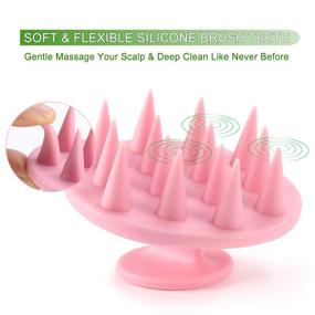 img 3 attached to 👩 BESTOOL Hair Scalp Massager Shampoo Brush - Soft Silicone Bristles, Exfoliating Scrubber for Women & Men - Dandruff Treatment, Hair Growth, Stress Release (Pink)