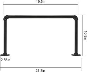 img 3 attached to 🧥 EGASON 21.3" Industrial Pipe Clothes Rack Set of 2 - Wall Mounted Iron Garment Rack Bar for Multi-Purpose Clothing Hanging and Closet Storage in Black