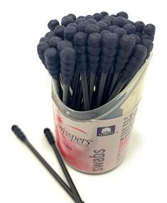 img 2 attached to Introducing Swisspers Premium Charcoal Swabs 50 Travel Pack: Dark Black Color with 100% Cotton Tips