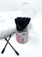 introducing swisspers premium charcoal swabs 50 travel pack: dark black color with 100% cotton tips logo