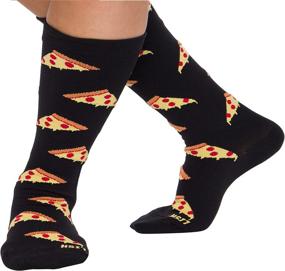 img 4 attached to 🍕 LISH Pizza Print Wide Calf Compression Socks - Graduated 15-25 mmHg Knee High Food Theme Plus Size Support Stockings (Black