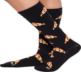 img 3 attached to 🍕 LISH Pizza Print Wide Calf Compression Socks - Graduated 15-25 mmHg Knee High Food Theme Plus Size Support Stockings (Black