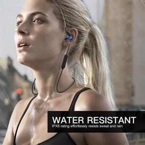 img 3 attached to 🎧 Waterproof Wireless Sport Earphones, IPX6 Noise Cancelling Bluetooth Headphones for Running and Workout, Small Ear Wireless Earbuds (Blue)