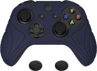 enhance your gaming experience with the playvital samurai edition midnight blue anti-slip controller grip silicone skin for xbox one x/s controller logo