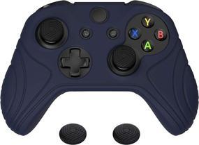 img 4 attached to Enhance Your Gaming Experience with the PlayVital Samurai Edition Midnight Blue Anti-Slip Controller Grip Silicone Skin for Xbox One X/S Controller