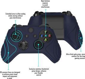 img 2 attached to Enhance Your Gaming Experience with the PlayVital Samurai Edition Midnight Blue Anti-Slip Controller Grip Silicone Skin for Xbox One X/S Controller