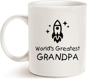 img 1 attached to 🚀 MAUAG Funny Grandpa Coffee Mug: Best Grandpa Rocket Ship Cup for Father's Day and Birthdays