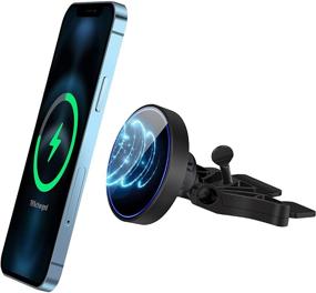 img 4 attached to Piosoo 15W Magnetic Wireless Car Charger CD Slot Mount - 🚗 Convenient Auto-Alignment Mag-Safe Charger for iPhone 13 Series/12 Series, Compatible with Mag-Safe Cases