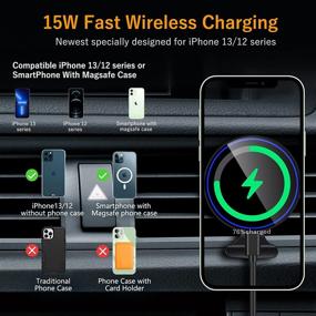 img 3 attached to Piosoo 15W Magnetic Wireless Car Charger CD Slot Mount - 🚗 Convenient Auto-Alignment Mag-Safe Charger for iPhone 13 Series/12 Series, Compatible with Mag-Safe Cases