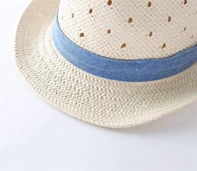 img 2 attached to 👒 LLmoway Kids Summer Straw Hat: Stylish Fedora for Baby Boys, Perfect for Beach and Sun Protection