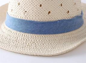 img 1 attached to 👒 LLmoway Kids Summer Straw Hat: Stylish Fedora for Baby Boys, Perfect for Beach and Sun Protection