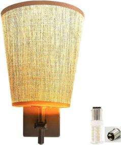 img 4 attached to Facon LED RV Fabric Light Fixture With Flared Wall Sconce Shade RV Parts & Accessories