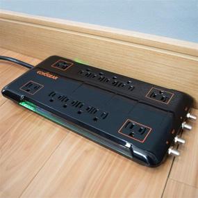 img 4 attached to 🔌 ECHOGEAR 12-Outlet Surge Protector Power Strip - Maximum 3420J Surge Protection - Perfect for Safeguarding Computer or Gaming Systems - Includes 2 Coax Connectors & Wall Mounting Slots
