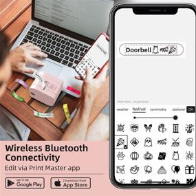 img 3 attached to 💻 Phomemo P12 Portable Labeler: Bluetooth Label Maker Machine with Tape, Inkless Label Printer Compatible with iOS & Android - Small Mini Label Maker Machine with Different Fonts and 1 Roll Label Tape