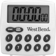 ⏲️ white west bend digital magnetic kitchen timer with large display, electronic alarm, and easy-to-read features logo