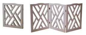 img 1 attached to 🐾 3-Section Foldable Solid Wood Crisscross Pet Gate - Indoor/Outdoor and Adjustable