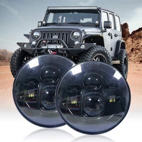 img 4 attached to 4WDKING 7-дюймовые светодиодные круглые фары: Cree H6024, высокий и низкий луч - совместимы с Wrangler 97-2017 JK TJ LJ CJ Hummer H1 H2 (черная пара)