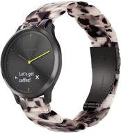 ремешок для часов wongeto resin для garmin vivoactive 3/3 music/forerunner 245 - 20 мм модный браслет для женщин и мужчин, совместимый с умными часами vivomove hr/forerunner 645 (цвет flower gray) логотип