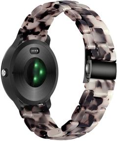 img 2 attached to Ремешок для часов Wongeto Resin для Garmin Vivoactive 3/3 Music/Forerunner 245 - 20 мм модный браслет для женщин и мужчин, совместимый с умными часами Vivomove HR/Forerunner 645 (цвет Flower Gray)